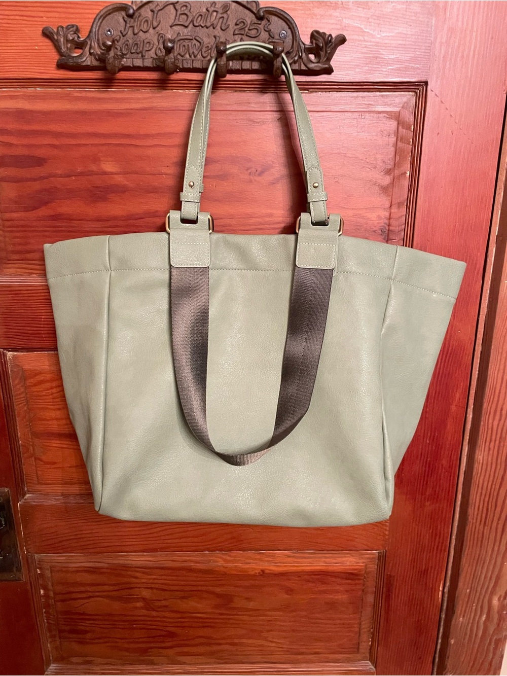 Free People Ventura Vegan Tote Bag in Sage Green - Picture 5 of 10